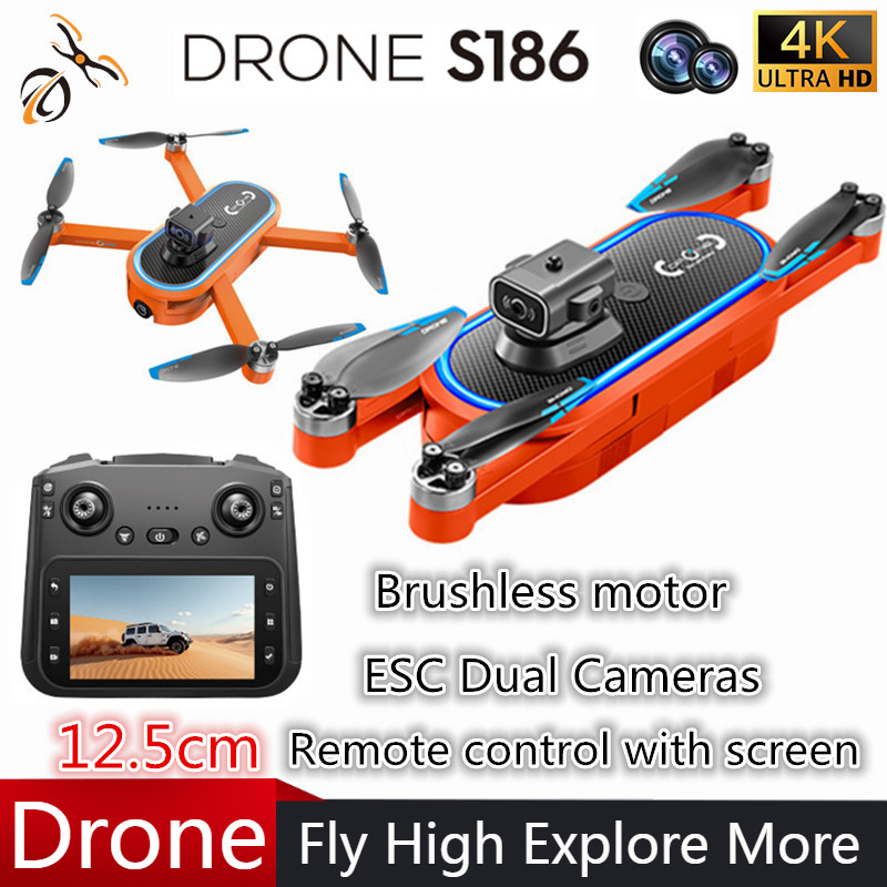 Drone Camera With Gimbal - 2025 s186 drone profissional 4k hd