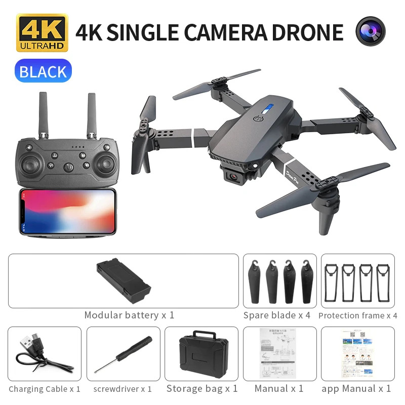 Drone Camera Professional - E88 probigent dobrável drone suporta comutação