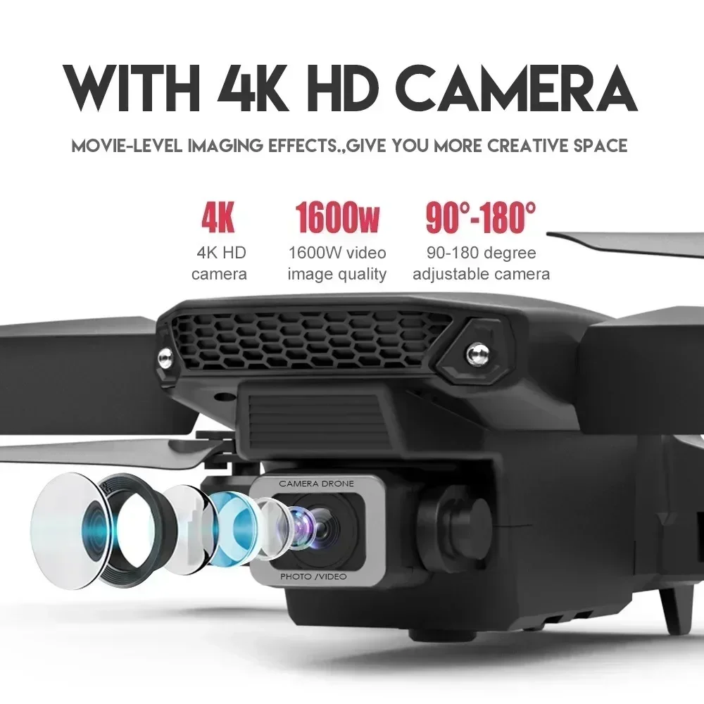 E88 pro wifi fpv drone grande  - Drone Camera 4K avaliação e preço